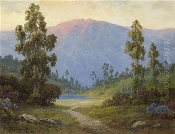 San Ynez Lake Oil Painting by Alexis Matthew Podchernikoff