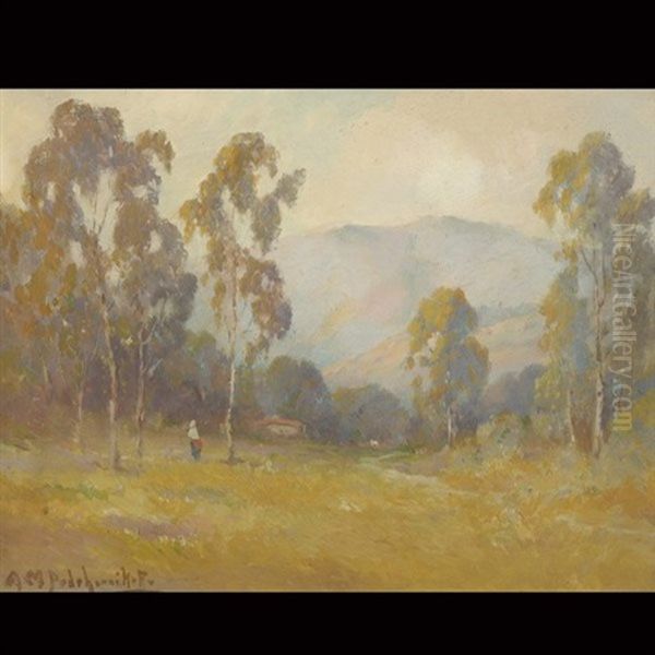 Spring Landscape Oil Painting by Alexis Matthew Podchernikoff