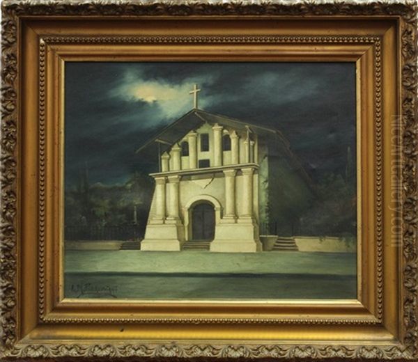 California Mission Dolores Oil Painting by Alexis Matthew Podchernikoff