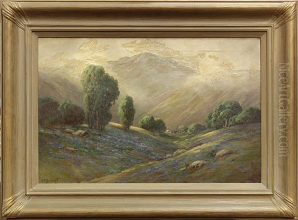 Mount Tam From Mill Valley Oil Painting by Alexis Matthew Podchernikoff