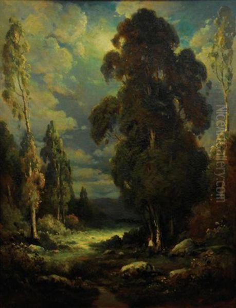 Moonlight Night (ojay Valley, California) Oil Painting by Alexis Matthew Podchernikoff