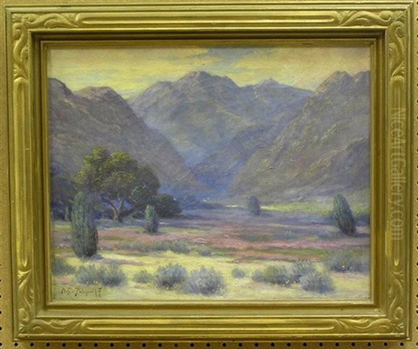 Landscape With Wildflowers Oil Painting by Alexis Matthew Podchernikoff