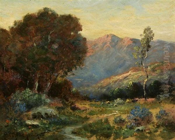 Stream In Foothill Landscape Oil Painting by Alexis Matthew Podchernikoff