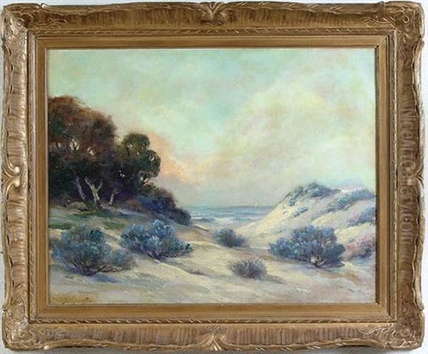 Dunes In Bloom Oil Painting by Alexis Matthew Podchernikoff