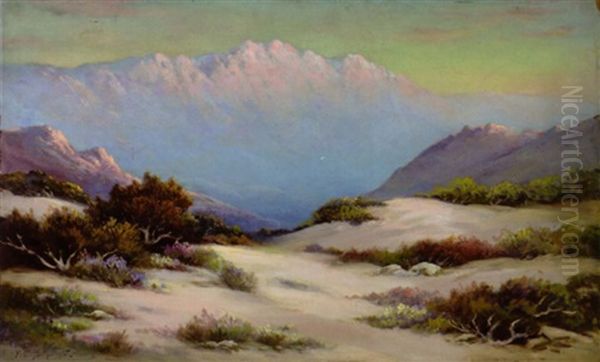 A Desert In Bloom At Sunrise Oil Painting by Alexis Matthew Podchernikoff