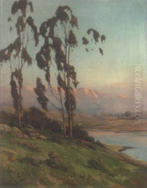 Eucalyptus Coastal Landscape Oil Painting by Alexis Matthew Podchernikoff