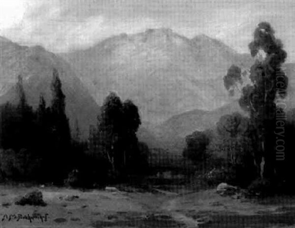 California Mountain Landscape Oil Painting by Alexis Matthew Podchernikoff