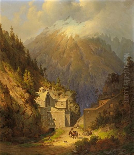 Festung Finsterminz In Tirol Oil Painting by August Podesta