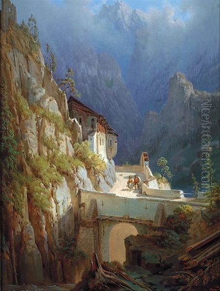 Post Firnstein/tirol Oil Painting by August Podesta