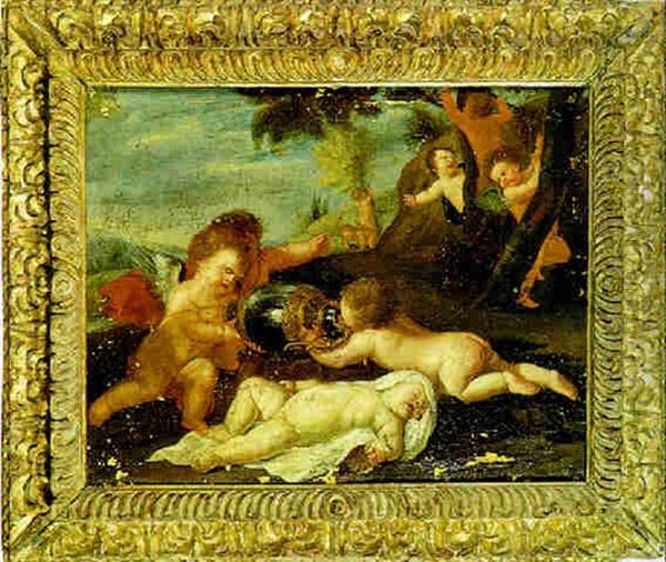 Giochi Di Putti Oil Painting by Giovanni Andrea Podesta