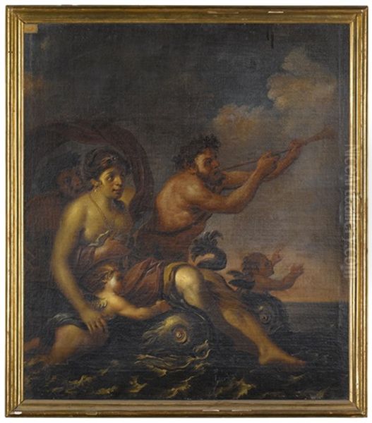 Venus And Triton Oil Painting by Francesco Podesti