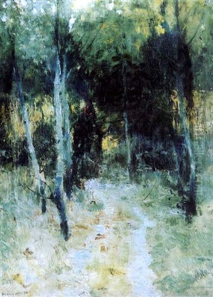 Chemin Dans Un Sous-bois Oil Painting by Wladyslaw Podkowinski