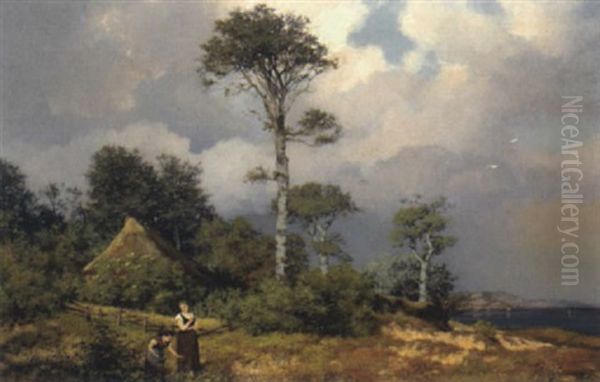 Kustenlandschaft Oil Painting by Richard Theodor Poebing