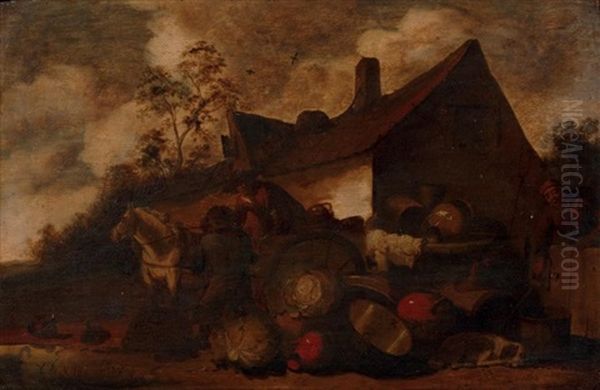 Le Depart Pour Le Marche Oil Painting by Adriaen Lievensz van der Poel