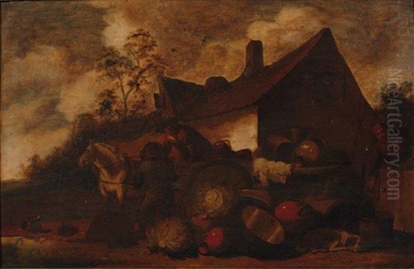 Le Depart Pour Le Marche Oil Painting by Adriaen Lievensz van der Poel