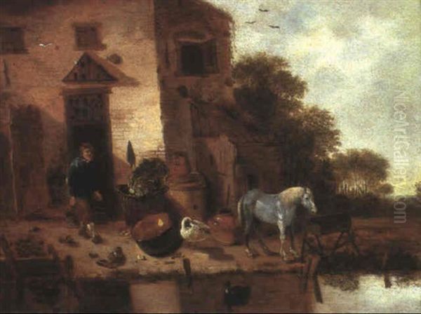 Exterieur D'auberge Oil Painting by Adriaen Lievensz van der Poel