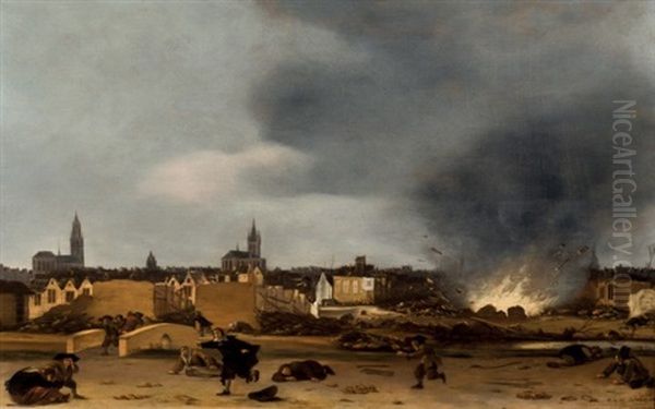 Explosion Del Arsenal Oil Painting by Egbert Lievensz van der Poel