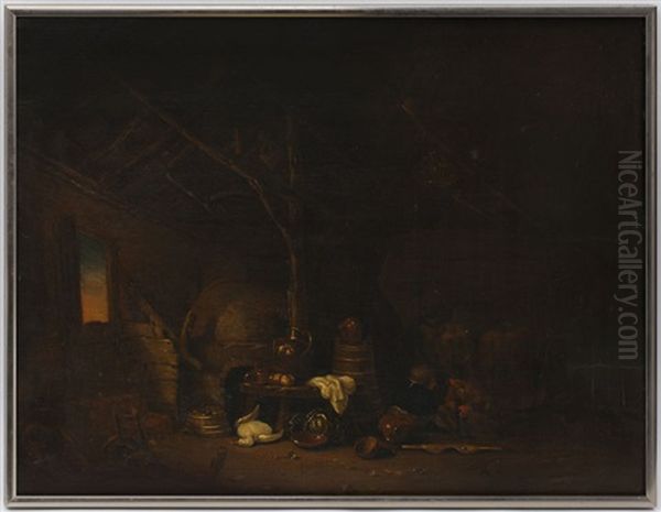 Interieur D'etable Oil Painting by Egbert Lievensz van der Poel