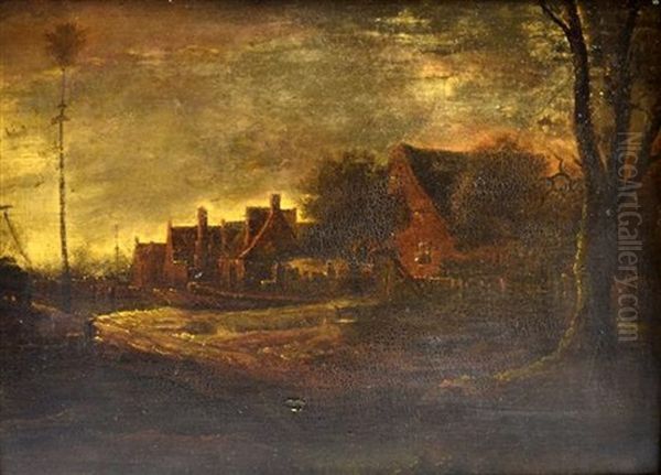 Continental Landscape Scene With Buildings And Trees Oil Painting by Egbert Lievensz van der Poel