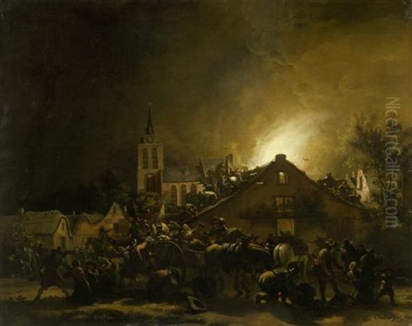 Nachtliche Plunderung Oil Painting by Egbert Lievensz van der Poel