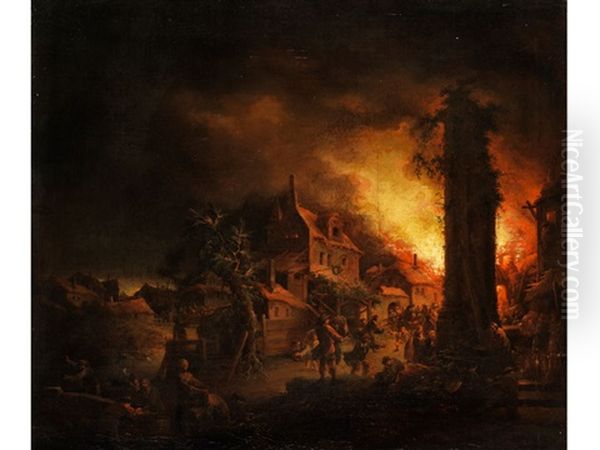 Feuersbrunst Oil Painting by Egbert Lievensz van der Poel