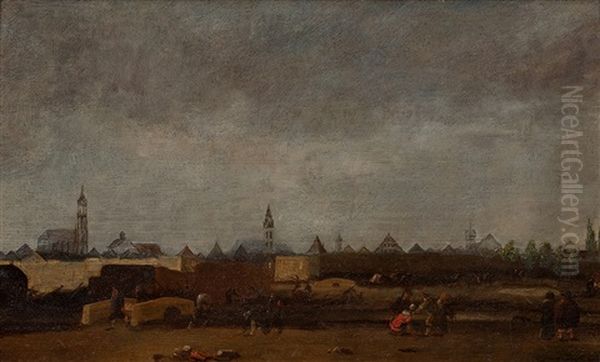 Ansicht Von Delft Nach Der Pulver-explosion Von 1654 Oil Painting by Egbert Lievensz van der Poel