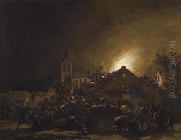 Nachtliche Plunderung Oil Painting by Egbert Lievensz van der Poel