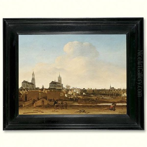 A View Of Delft After The Explosion Of 1654 Oil Painting by Egbert Lievensz van der Poel