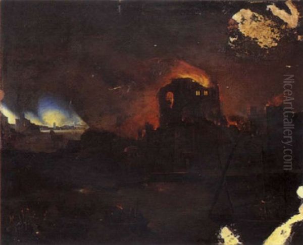 Incendio Di Troia Oil Painting by Egbert Lievensz van der Poel