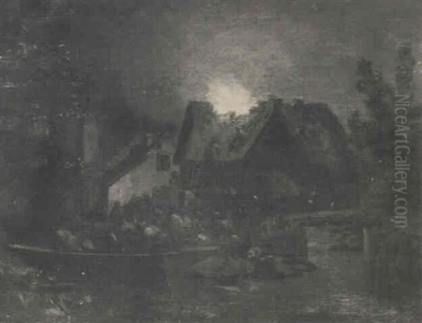 L'incendie Oil Painting by Egbert Lievensz van der Poel