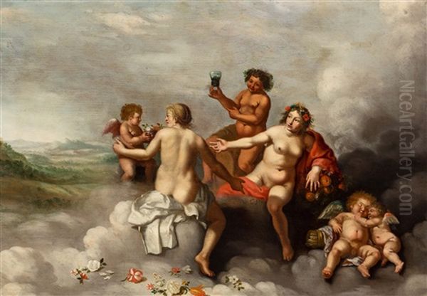 Sine Cerere Et Baccho Friget Venus Oil Painting by Cornelis Van Poelenburgh