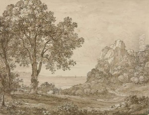 Arkadische Landschaft Oil Painting by Nicolas-Didier Boguet