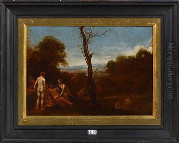 Bord De Riviere Anime Oil Painting by Cornelis Van Poelenburgh