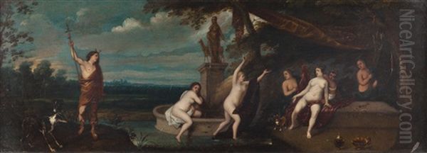 Diana Und Aktaon Oil Painting by Cornelis Van Poelenburgh