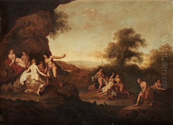 Badande Nymfer Oil Painting by Cornelis Van Poelenburgh