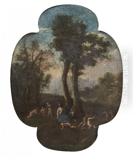 Scene Champetre A La Nymphe Et Aux Putti Oil Painting by Cornelis Van Poelenburgh