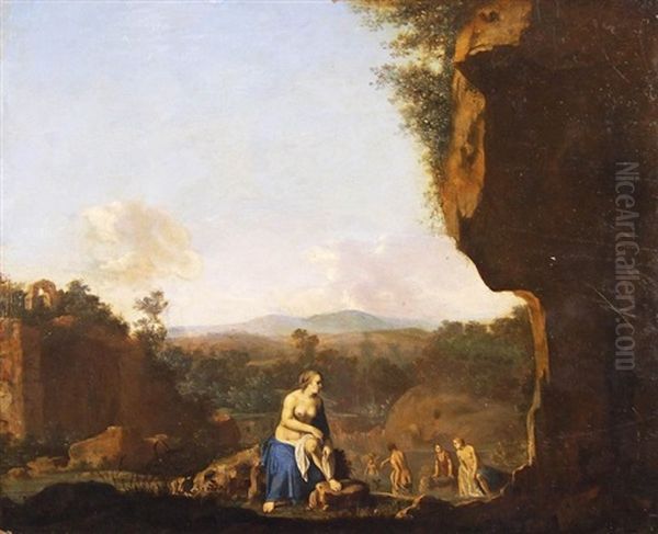 Diana Im Bade (or Circle Of Daniel Verbruggen) Oil Painting by Cornelis Van Poelenburgh