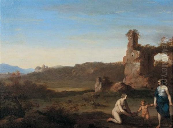 Venus Et Cupidon Oil Painting by Cornelis Van Poelenburgh