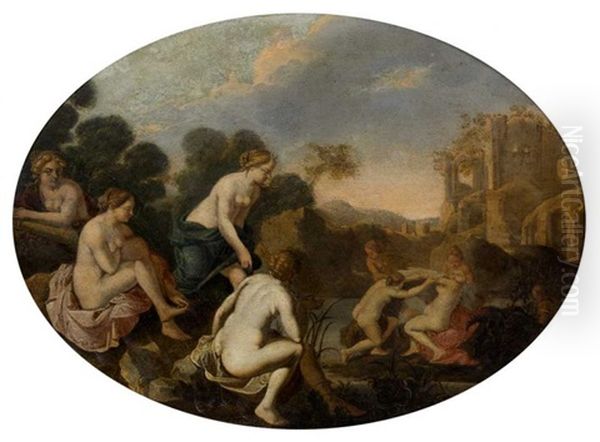 Diane Decouvrant La Grossesse De Callisto Oil Painting by Cornelis Van Poelenburgh