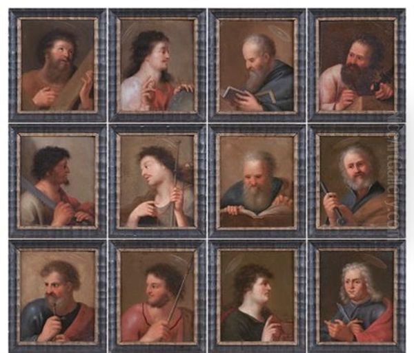 A Series Of The Twelve Apostles (12 Works) Oil Painting by Cornelis Van Poelenburgh