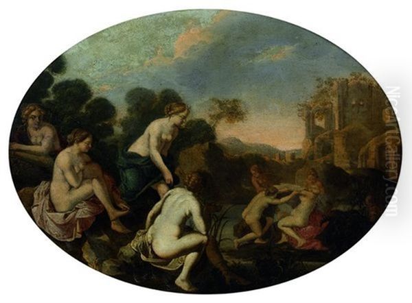 Diane Decouvrant La Grossesse De Callisto Oil Painting by Cornelis Van Poelenburgh