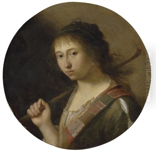 A Shepherdess Oil Painting by Cornelis Van Poelenburgh