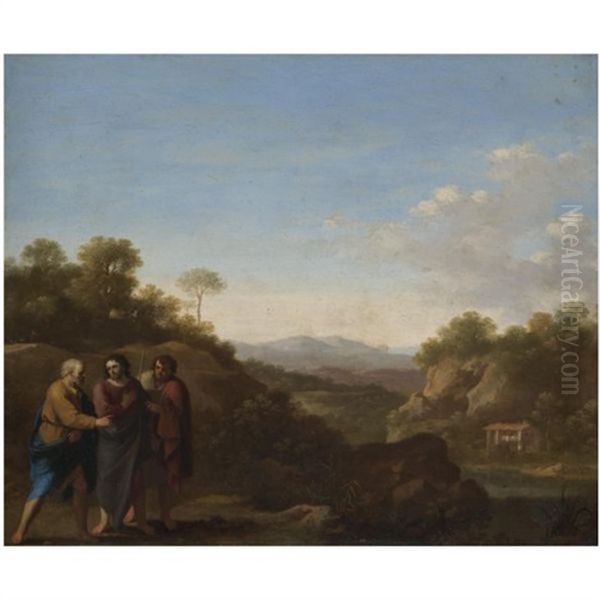 Christ On The Road To Emmaus Oil Painting by Cornelis Van Poelenburgh