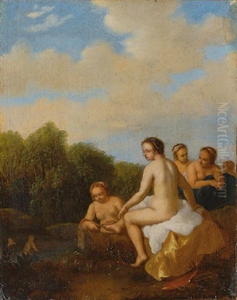 Diana Und Ihre Begleiterinnen Beim Bade Oil Painting by Cornelis Van Poelenburgh