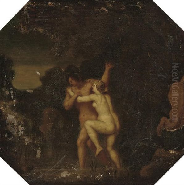 Pan And Syrinx Oil Painting by Cornelis Van Poelenburgh