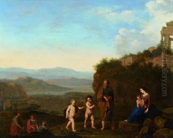 Le Repos Pendant La Fuite En Egypte Oil Painting by Cornelis Van Poelenburgh