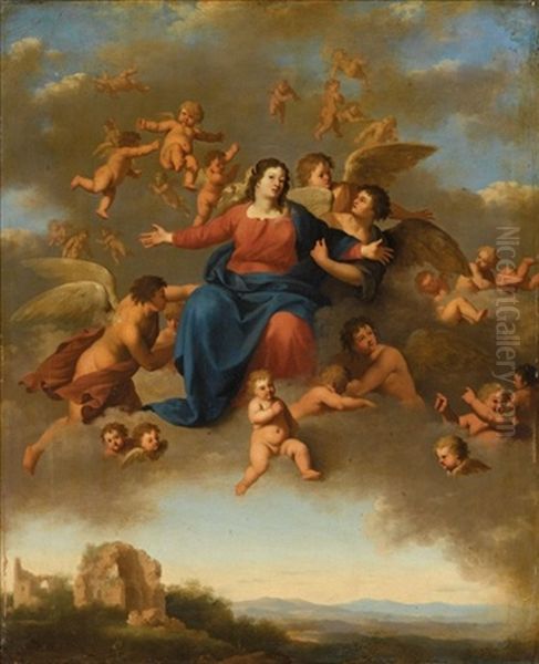 The Assumption Of The Virgin Oil Painting by Cornelis Van Poelenburgh