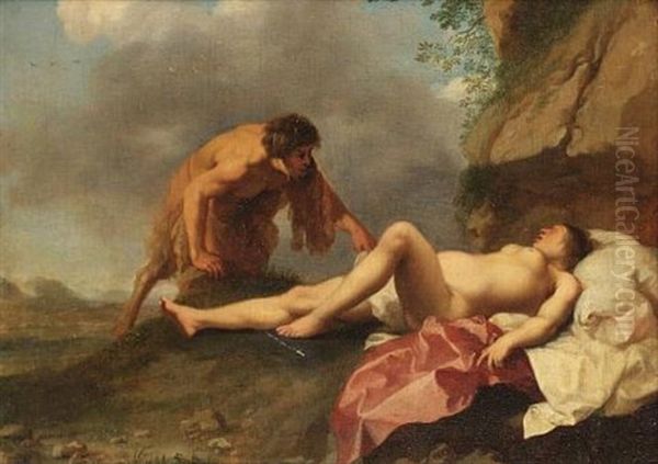 Jupiter And Antiope Oil Painting by Cornelis Van Poelenburgh