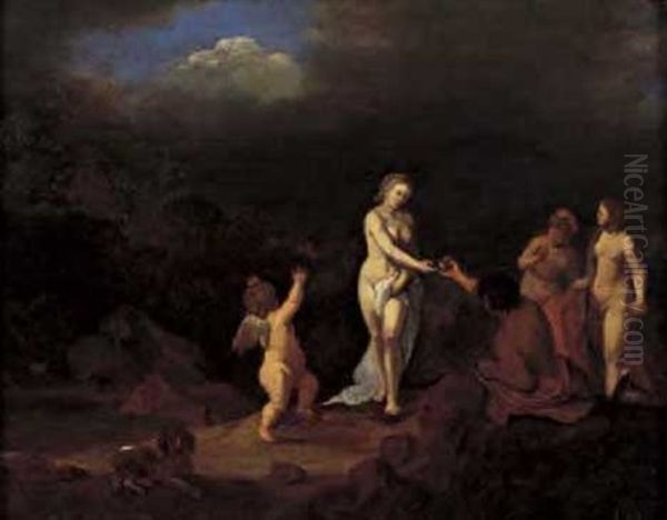 The Judgment Of Paris Oil Painting by Cornelis Van Poelenburgh