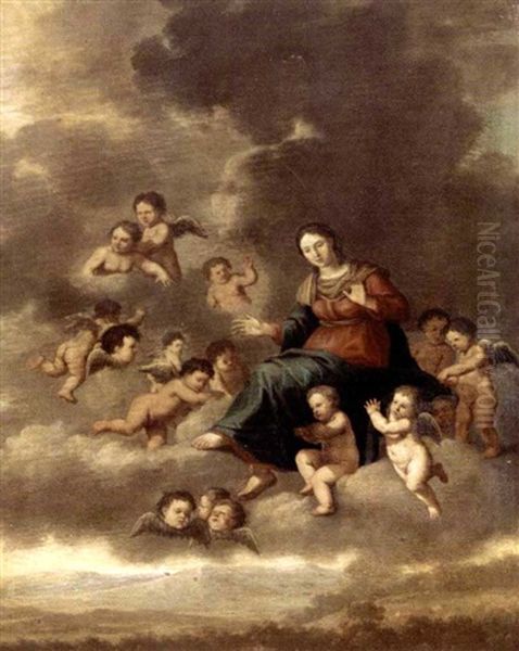 The Assumption Of The Virgin Oil Painting by Cornelis Van Poelenburgh